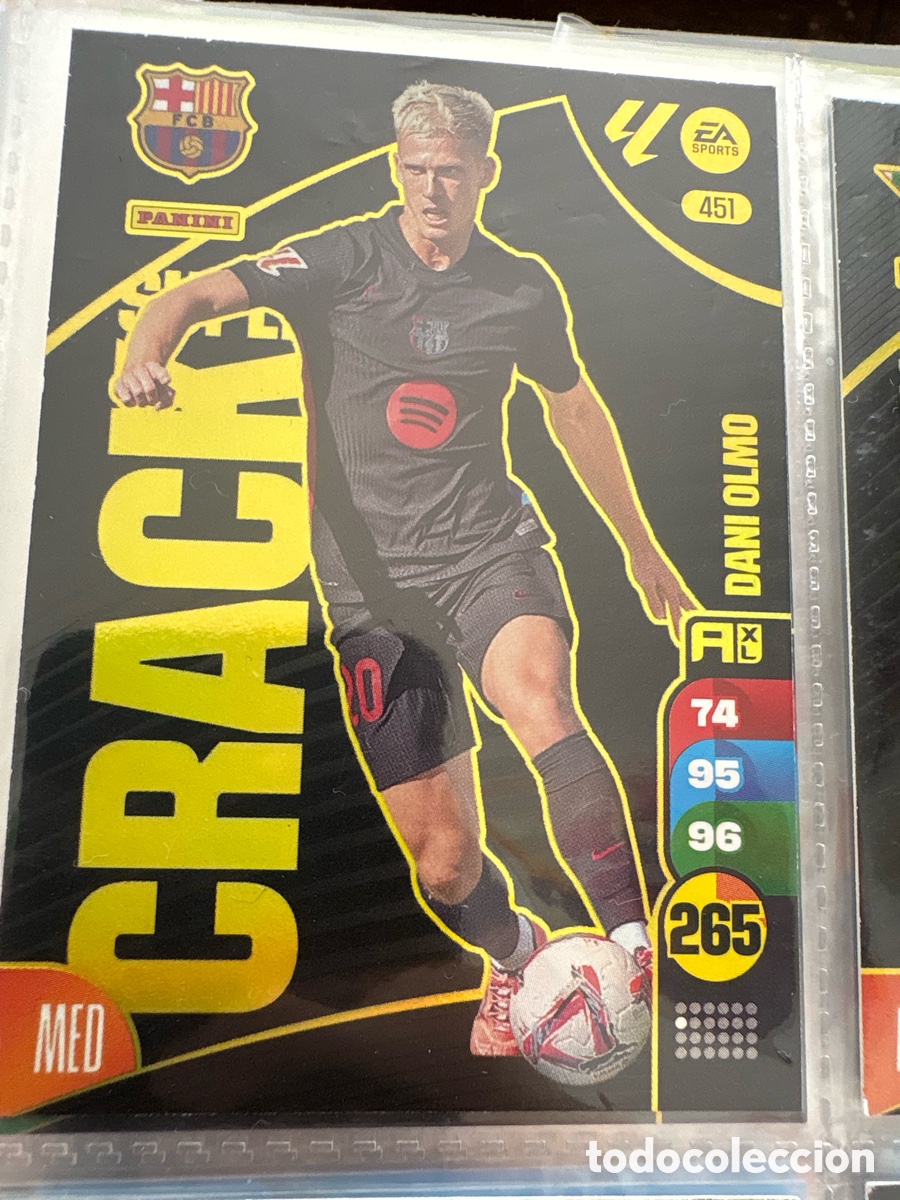 Cromos de f&uacute;tbol: Dani Olmo super crack n&uacute;mero 451 del Barcelona cromo adrenalyn XL 24-25 2024-2025