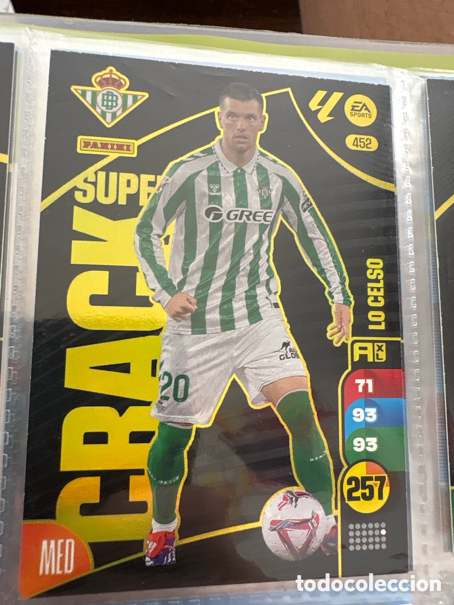 Cromos de f&uacute;tbol: 452 LO CELSO REAL BETIS SUPER CRACK FICHAS ALBUM ADRENALYN XL 2024 2025 24 25