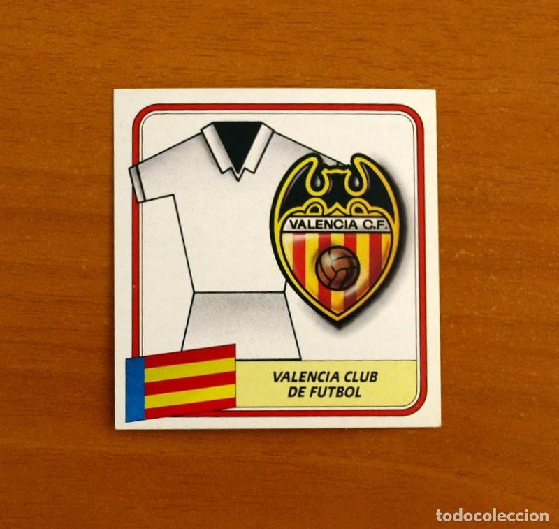 Fu&szlig;ball-Sticker: Valencia - Escudo y Uniforme - Ediciones Este Liga 1989-1990, 89-90 - Nunca pegado