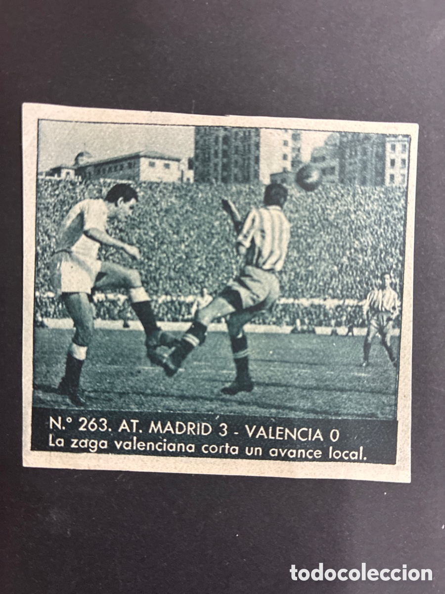 Cromos de f&uacute;tbol: CROMO FUTBOL SIN PEGAR COLECCION LIGA 1953 BRUGUERA 1953 N&ordm; 263 AT MADRID- VALENCIA