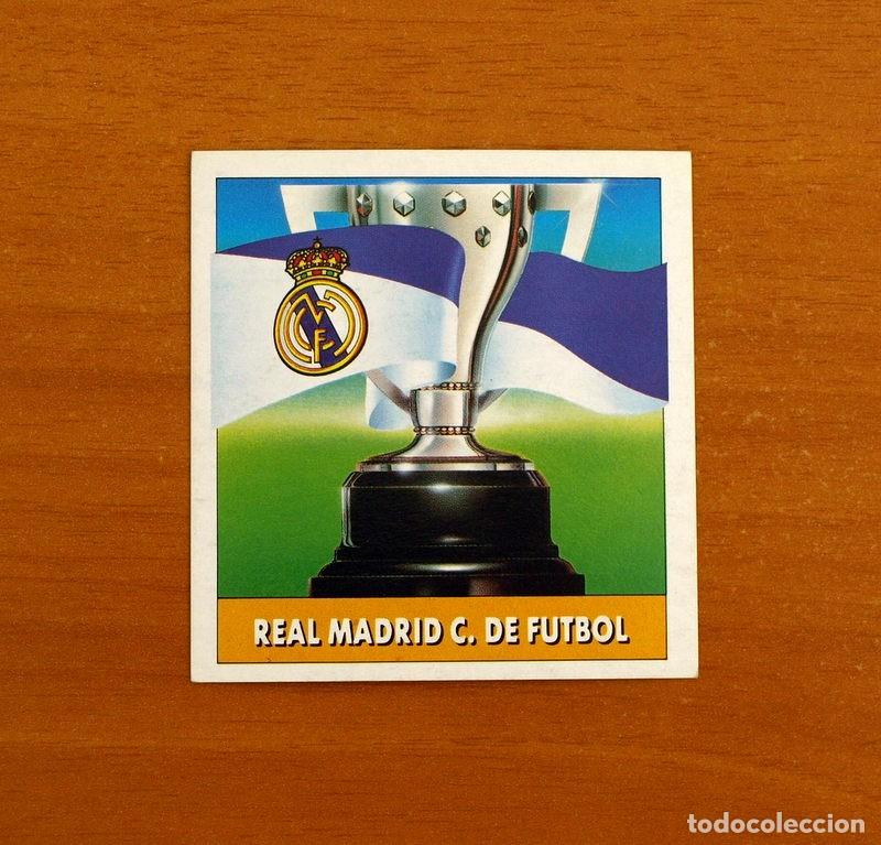 Cromos de f&uacute;tbol: Real Madrid - Escudo y Bandera - Ediciones Este Liga 1992-1993, 92-93 - Nunca pegado