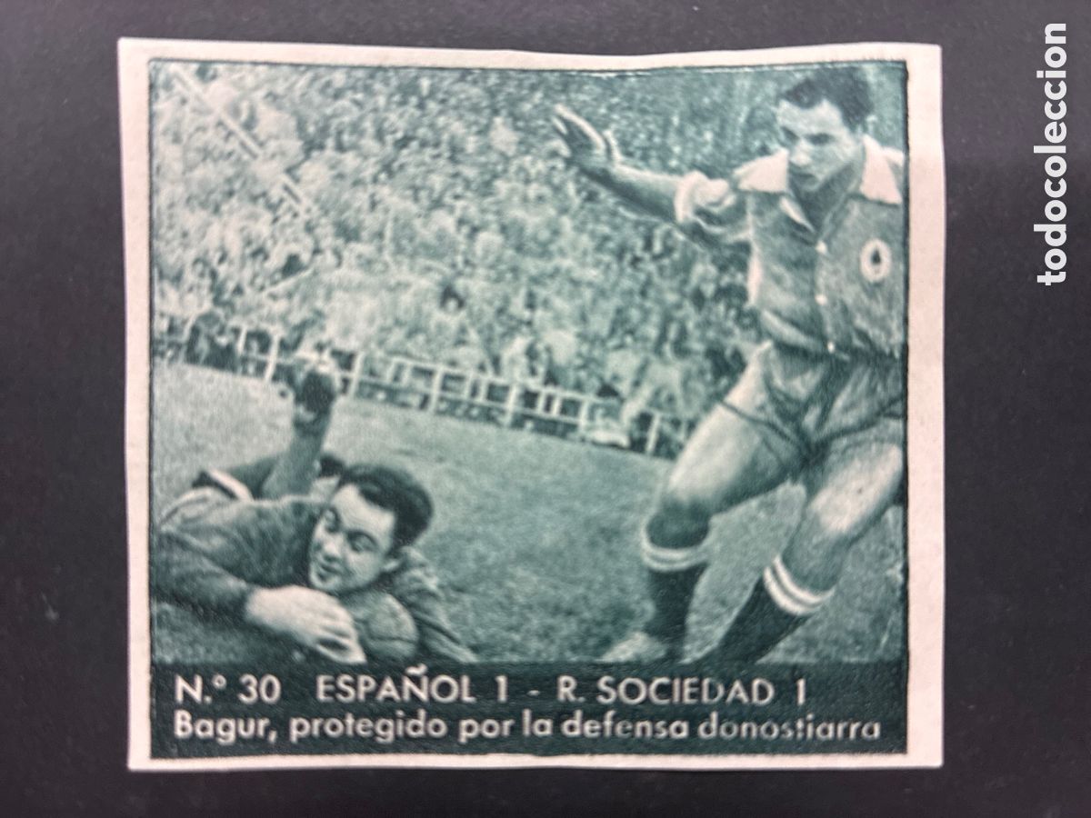Cromos de f&uacute;tbol: LCROMO FUTBOL SIN PEGAR COLECCION LIGA 1953 BRUGUERA 1953 N&ordm; 30 ESPA&Ntilde;OL - R.SOCIEDAD