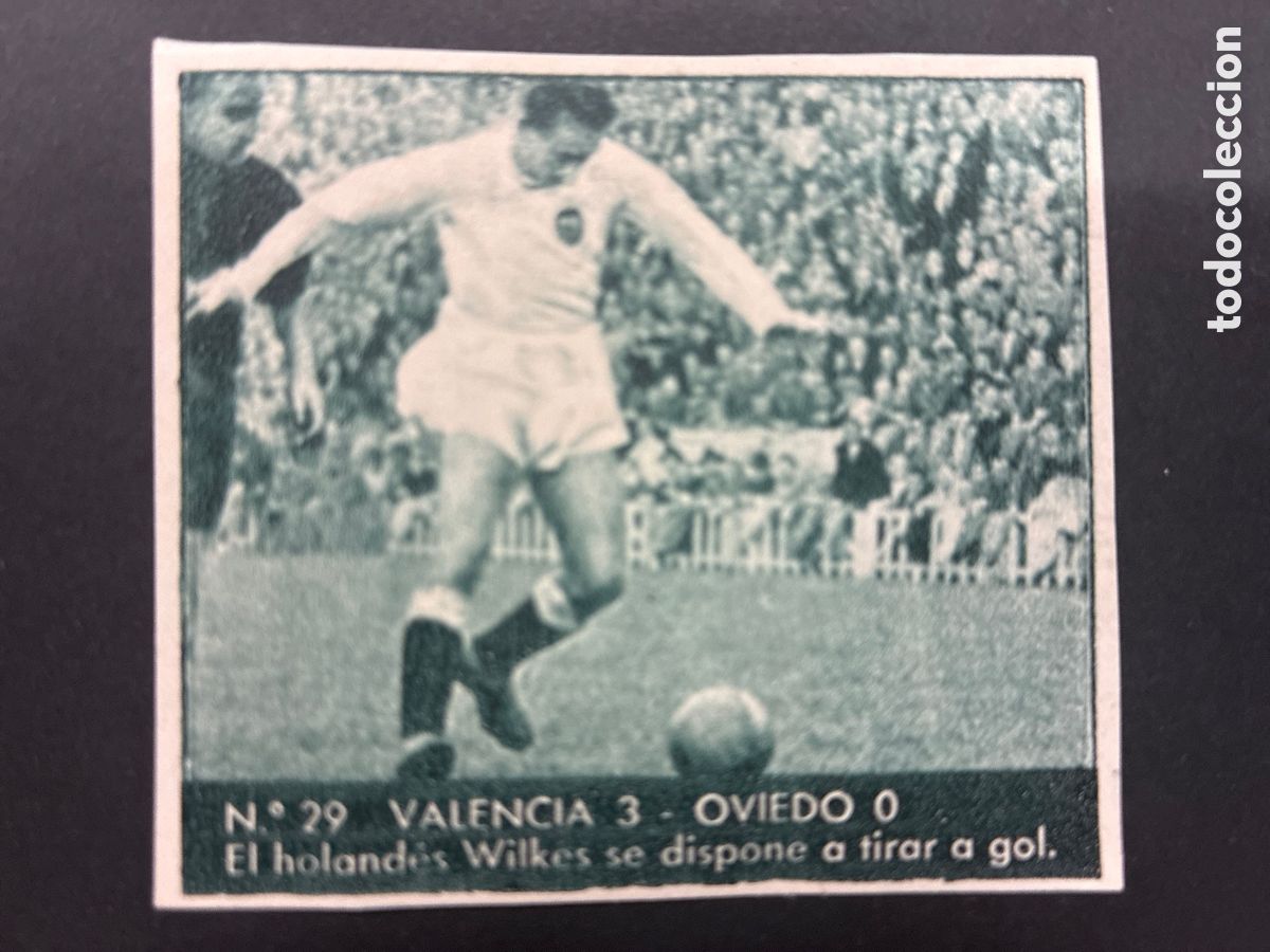 Cromos de f&uacute;tbol: LCROMO FUTBOL SIN PEGAR COLECCION LIGA 1953 BRUGUERA 1953 N&ordm; 29 VALENCIA - OVIEDO