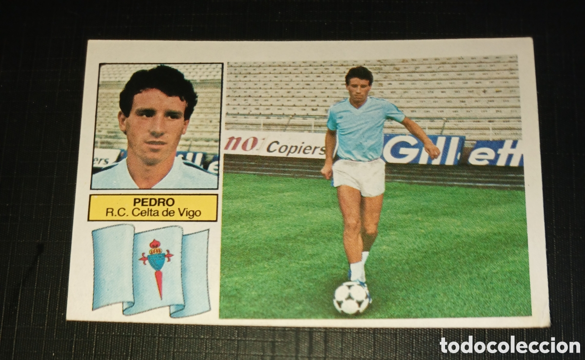 Cromos de f&uacute;tbol: Cromo &Uacute;ltimos Fichajes n&ordm; 9 Pedro Celta de Vigo Ed. Este Liga 1982 1983 82-83 Sin pegar nunca pegado