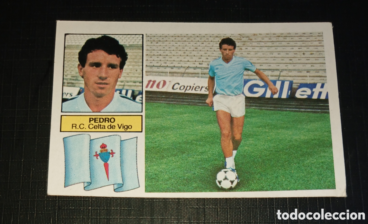 Cromos de f&uacute;tbol: Cromo &Uacute;ltimos Fichajes n&ordm; 9 Pedro Celta de Vigo Ed. Este Liga 1982 1983 82-83 Sin pegar nunca pegado