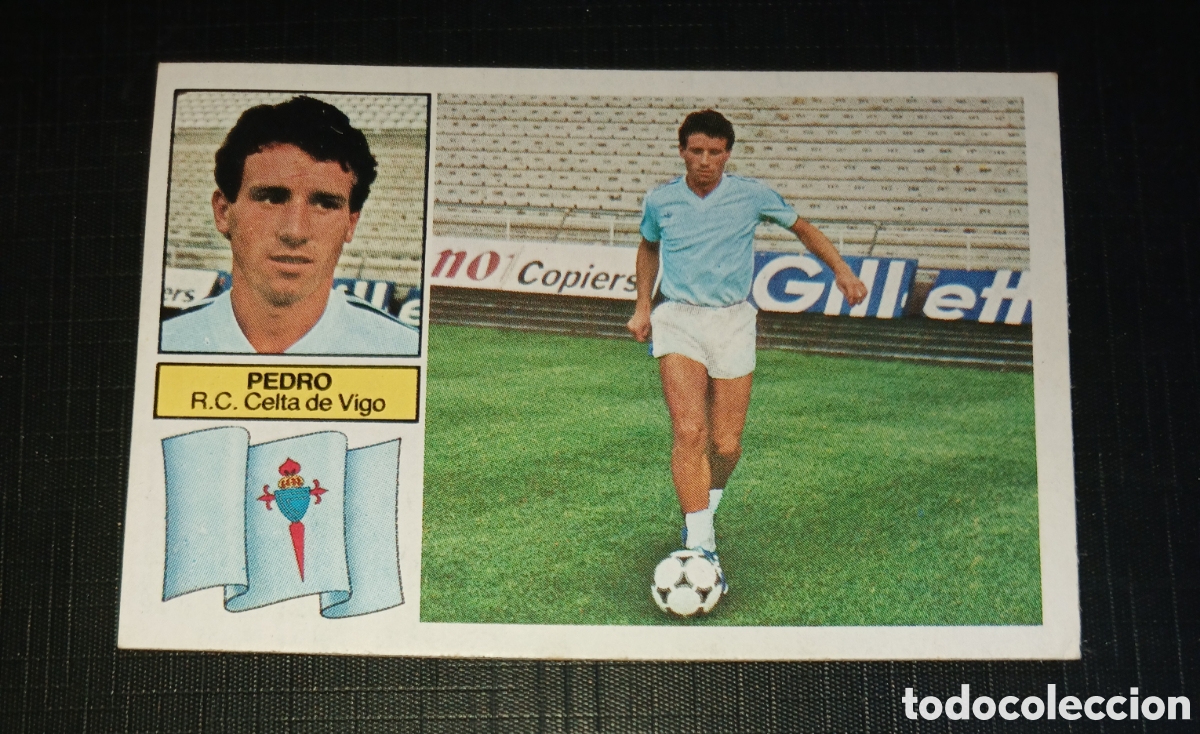 Cromos de f&uacute;tbol: Cromo &Uacute;ltimos Fichajes n&ordm; 9 Pedro Celta de Vigo Ed. Este Liga 1982 1983 82-83 Sin pegar nunca pegado