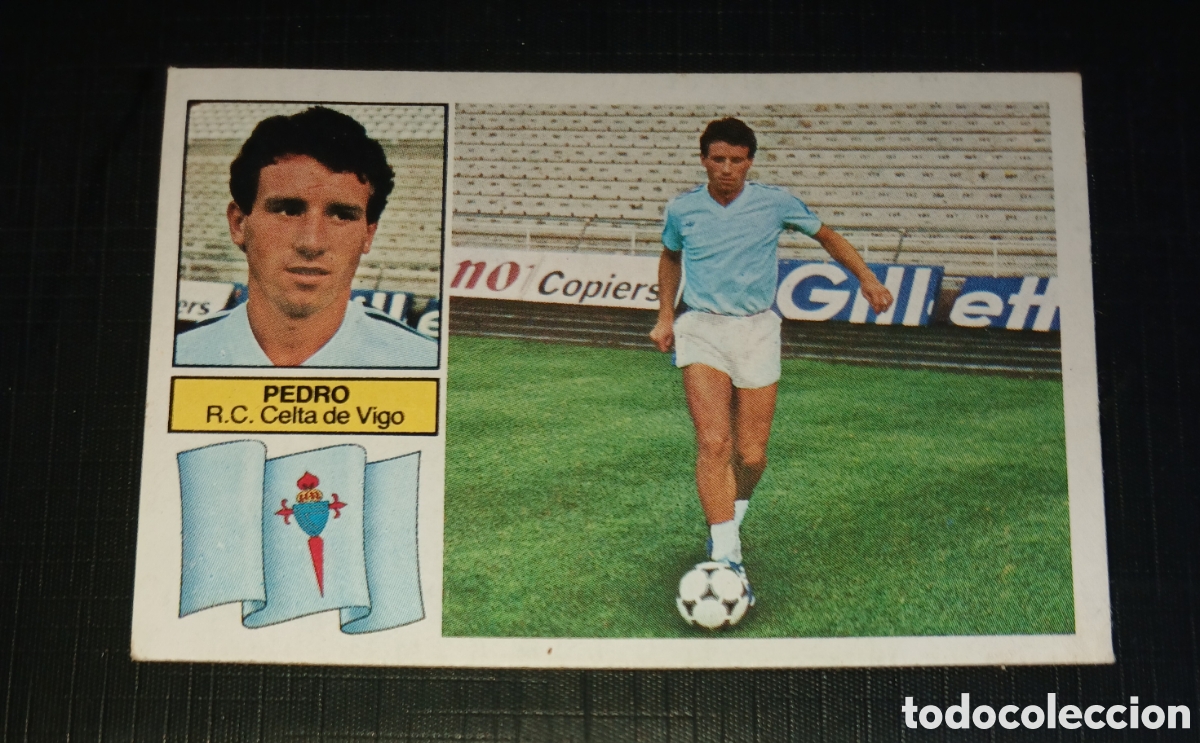 Cromos de f&uacute;tbol: Cromo &Uacute;ltimos Fichajes n&ordm; 9 Pedro Celta de Vigo Ed. Este Liga 1982 1983 82-83 Sin pegar nunca pegado
