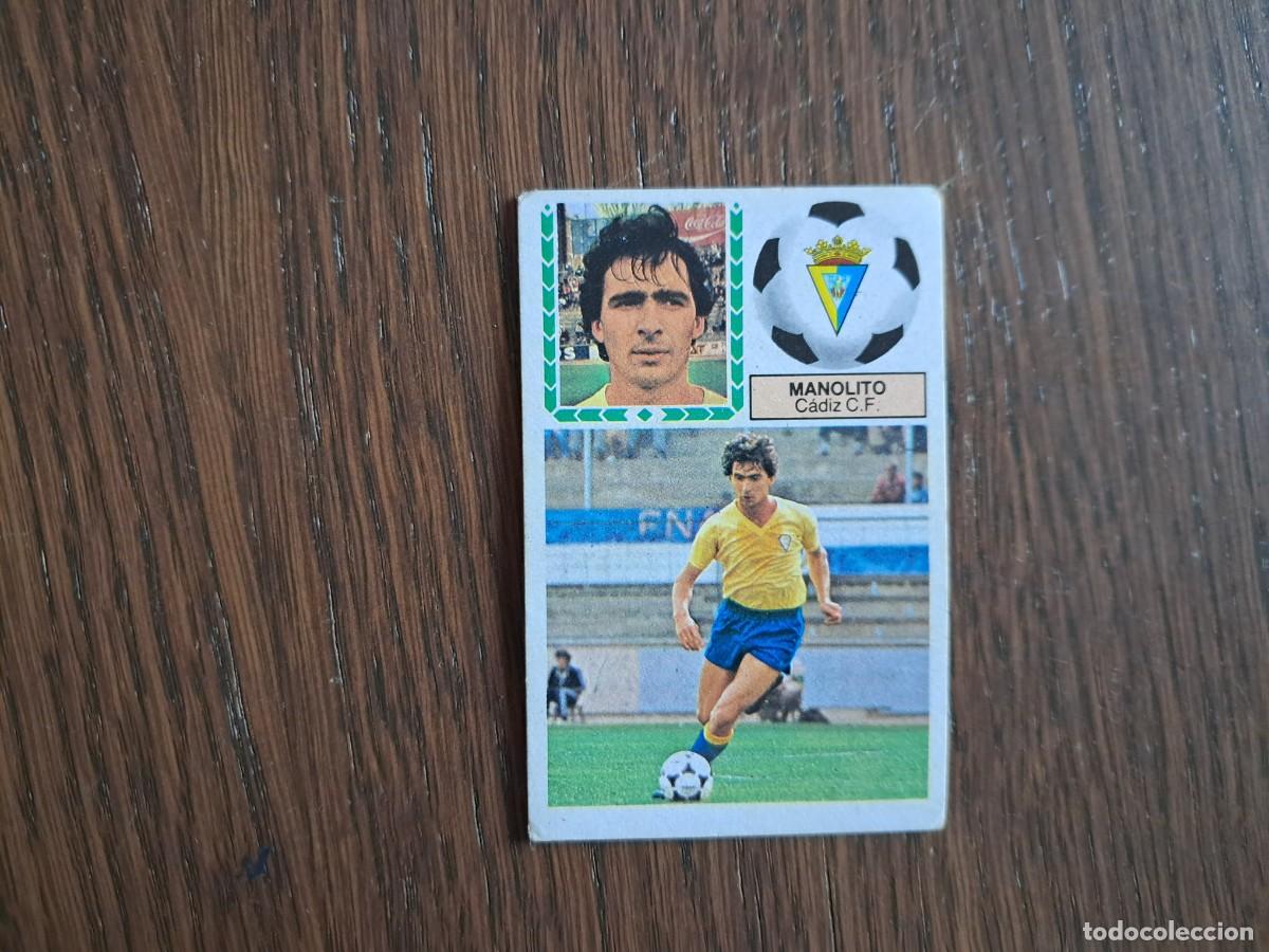 Fu&szlig;ball-Sticker: cromo de futbol, ediciones Este 83-84, Manolito, C&aacute;diz C.F. sin pegar.