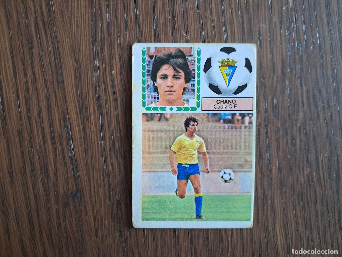 Figurine di Calcio: cromo de futbol, ediciones Este 83-84, Chano, C&aacute;diz C.F. sin pegar. versi&oacute;n con medias azules.