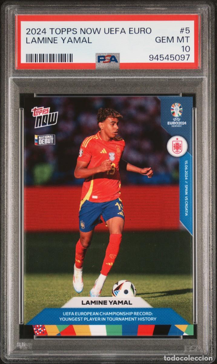 Figurine di Calcio: Lamine Yamal #5 Espa&ntilde;a Topps Now UEFA EURO 2024 PSA 10