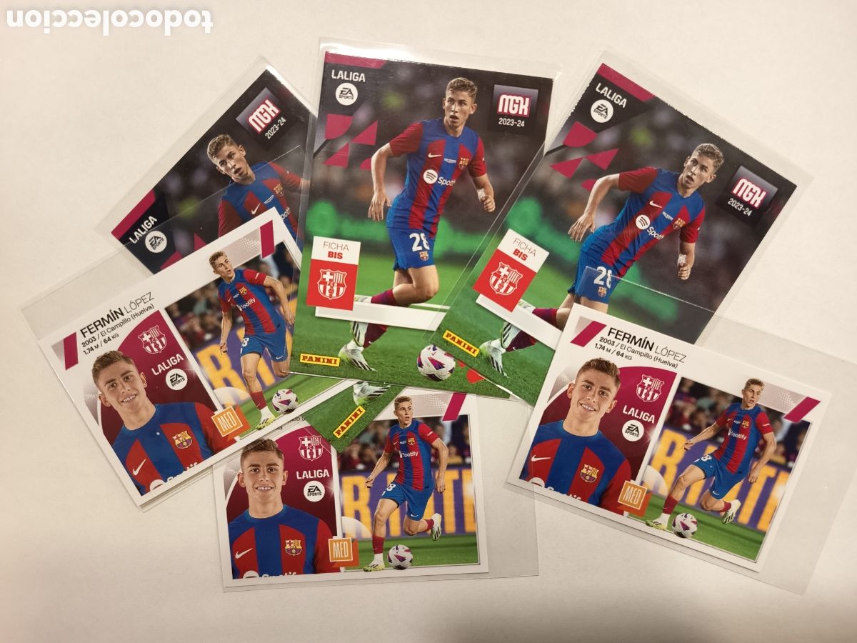 Fu&szlig;ball-Sticker: CROMOS CARDS FERM&Iacute;N ROOKIE 106 BIS MEGACRACKS x3 y STICKERS 18 BIS /2 LIGA ESTE PANINI x3 2023 2024