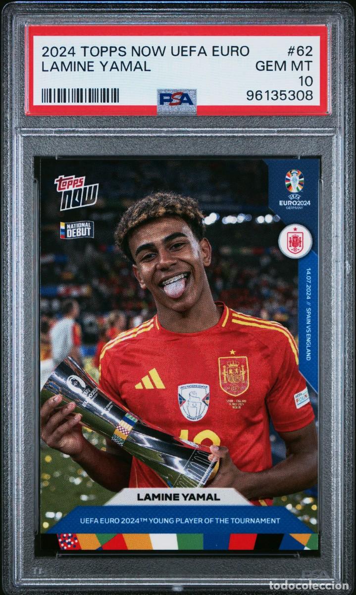 Cromos de Futebol: Lamine Yamal #62 Espa&ntilde;a Topps Now UEFA EURO 2024 PSA 10