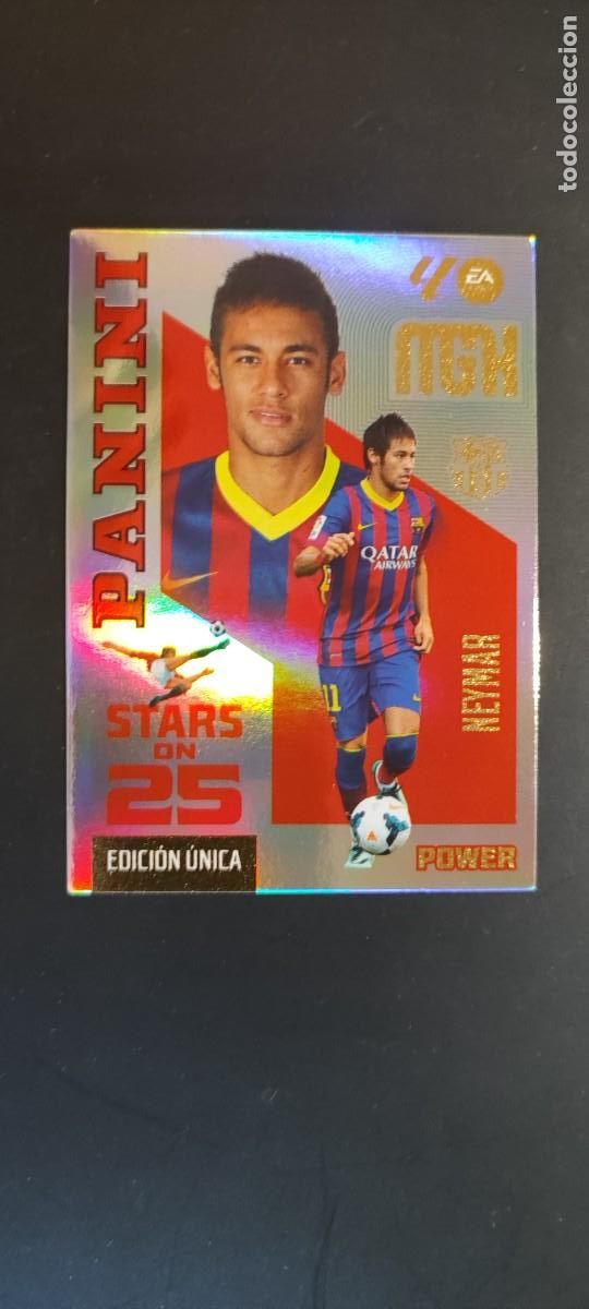 Cromos de f&uacute;tbol: MEGACRACKS 26/27 CARD POWER STARS ON 25 NEYMAR FC BARCELONA # 446P PANINI EDICION UNICA