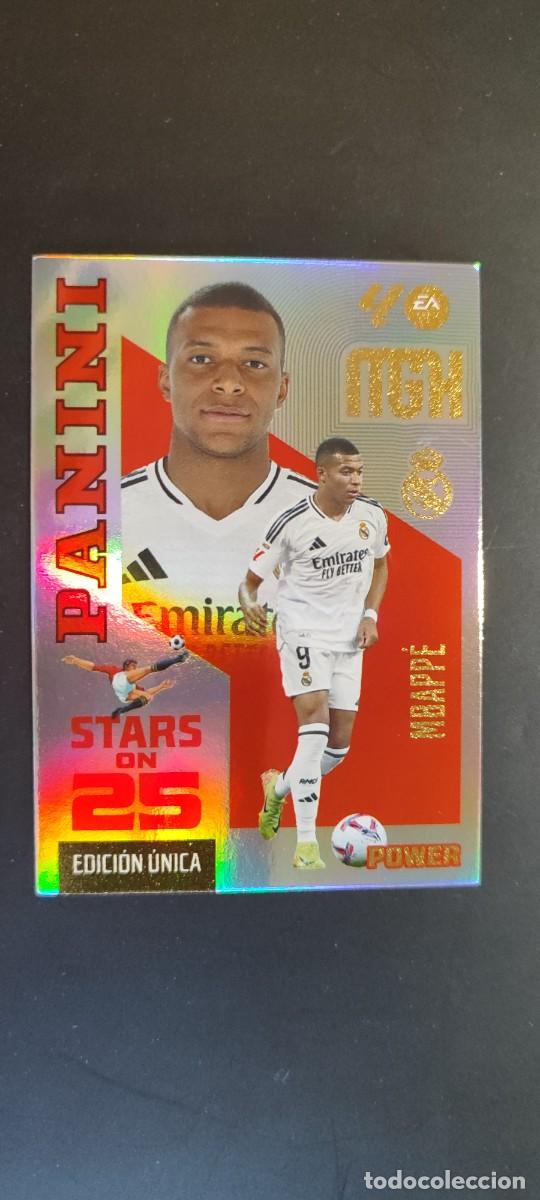 Football Stickers: MEGACRACKS 26/27 CARD POWER STARS ON 25 MBAPPE REAL MADRID # 450P PANINI EDICION UNICA