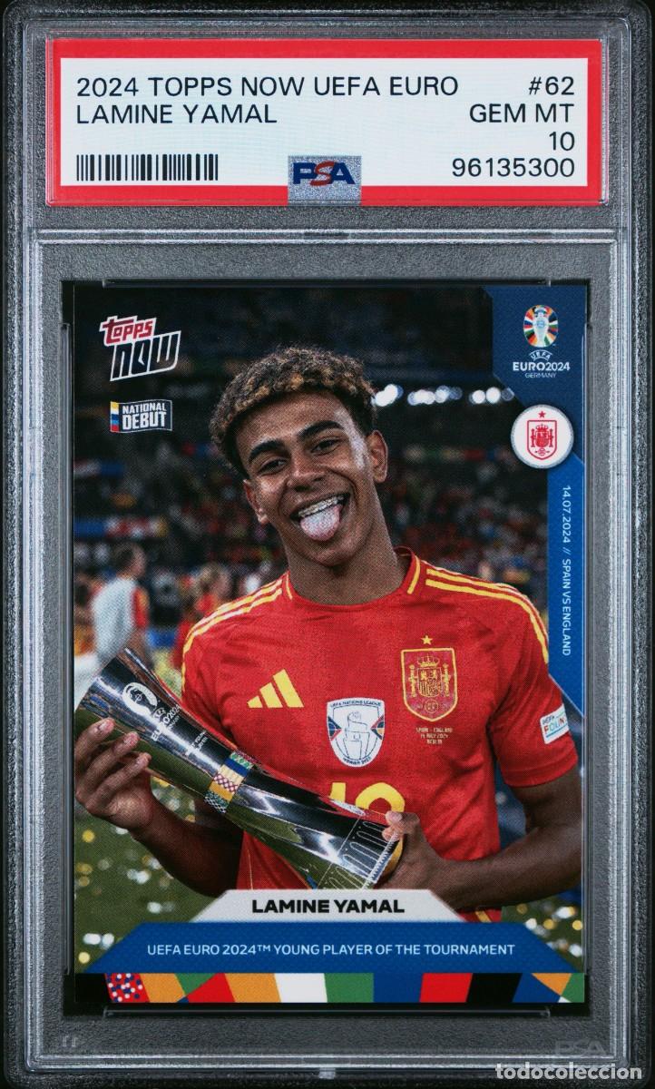 Cromos de f&uacute;tbol: Lamine Yamal #62 Espa&ntilde;a Topps Now UEFA EURO 2024 PSA 10