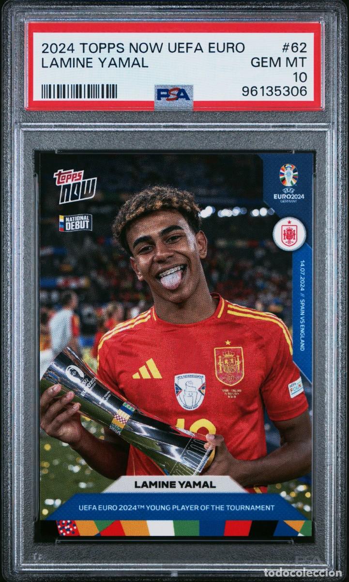 Cromos de f&uacute;tbol: Lamine Yamal #62 Espa&ntilde;a Topps Now UEFA EURO 2024 PSA 10