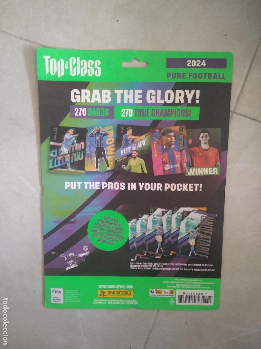 Cromos de f&uacute;tbol: CARTON CROMO FUTBOL PANINI TOP CLASS 2024