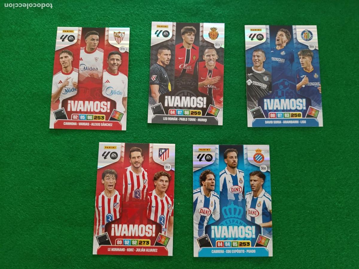Cromos de f&uacute;tbol: ADRENALYN XL 2025 2026 LOTE ESPA&Ntilde;OL SEVILLA FC ATL&Eacute;TICO DE MADRID MALLORCA GETAFE