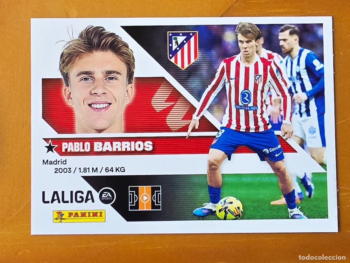 Cromos de f&uacute;tbol: 12 Pablo Barrios, Atl&eacute;tico de Madrid, Panini Ediciones Liga Este 2026 2027 26 27 sin pegar
