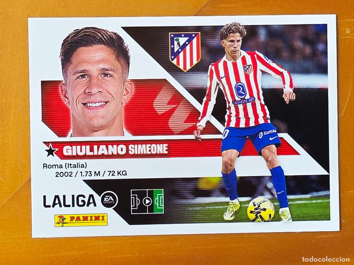 Cromos de f&uacute;tbol: 17 Giuliano Simeone, Atl&eacute;tico de Madrid, Panini Ediciones Liga Este 2026 2027 26 27 sin pegar