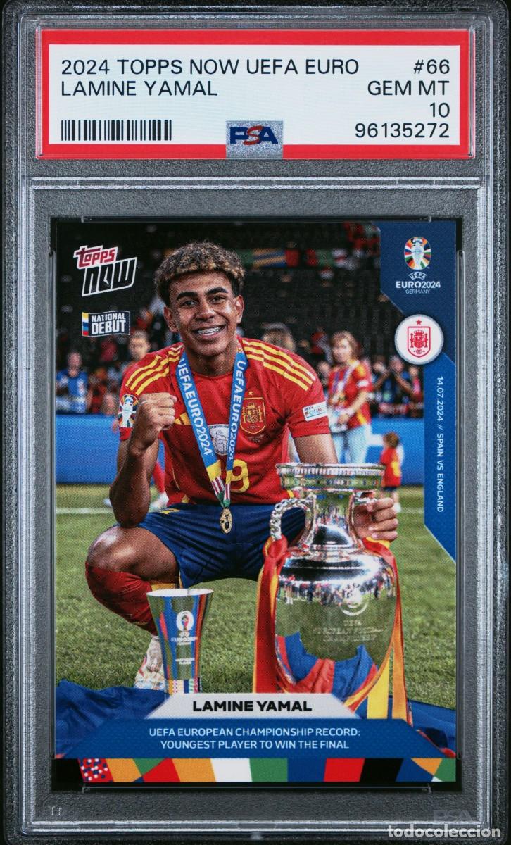 Cromos de f&uacute;tbol: Lamine Yamal #66 Espa&ntilde;a Topps Now UEFA EURO 2024 PSA 10