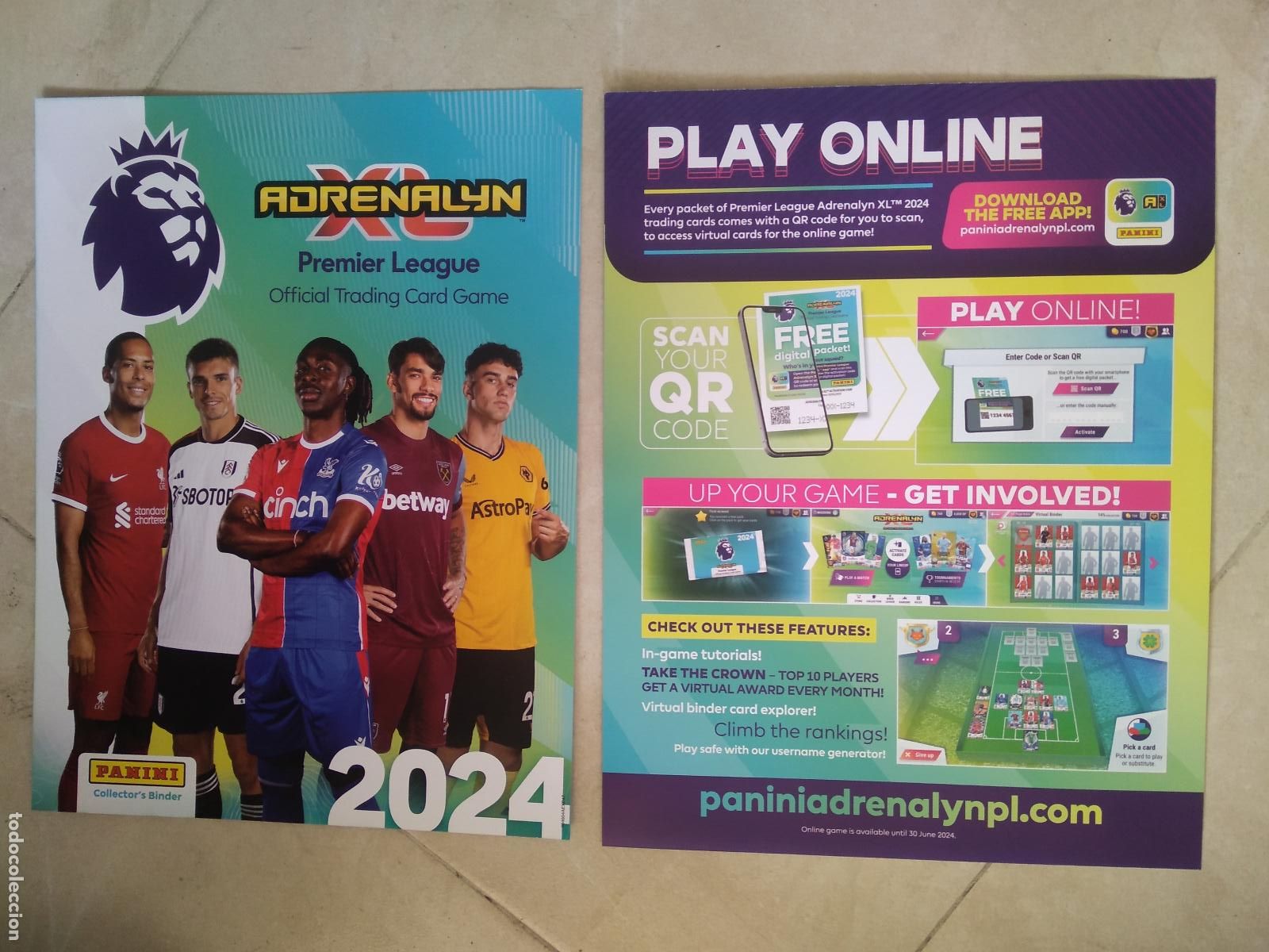 Cromos de f&uacute;tbol: PORTADA Y CONTRAPORTADA CROMO FUTBOL PANINI ADRENALYN 2024 PREMIER LEAGUE GREALISH GARNACHO SAKA