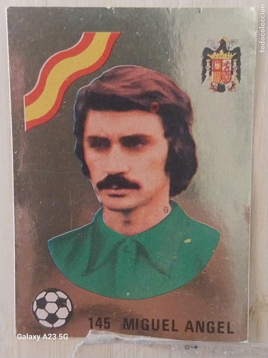 Cromos de f&uacute;tbol: MIGUEL ANGEL SELECCION ESPA&Ntilde;A * ED MAGA LIGA 1978 78 79 CROMO DORADO 145 SIN PEGAR NUNCA ORIGINAL