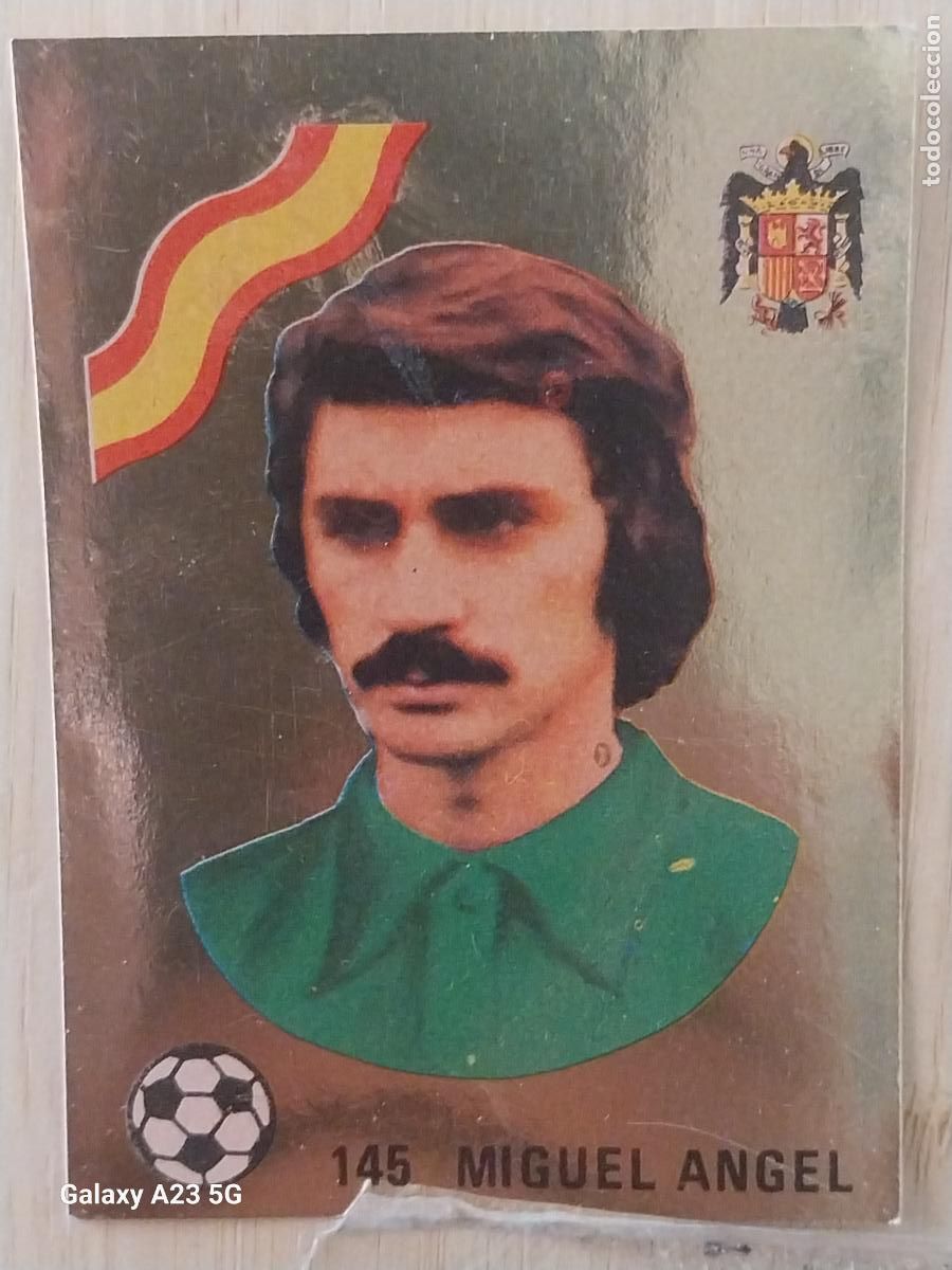 Cromos de f&uacute;tbol: MIGUEL ANGEL SELECCION ESPA&Ntilde;A **** ED MAGA LIGA 1978 78 79 CROMO DORADO 145 SIN PEGAR NUNCA ORIGINAL