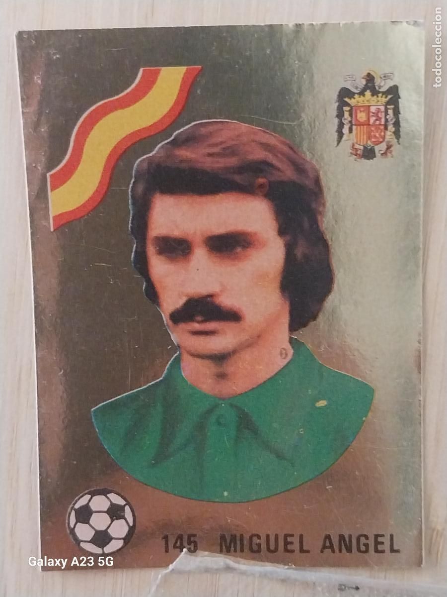 Cromos de f&uacute;tbol: MIGUEL ANGEL SELECCION ESPA&Ntilde;A *** ED MAGA LIGA 1978 78 79 CROMO DORADO 145 SIN PEGAR NUNCA ORIGINAL
