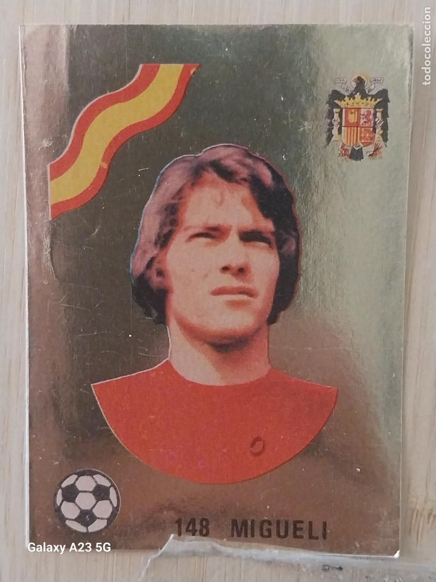 Fu&szlig;ball-Sticker: MIGUELI SELECCION ESPA&Ntilde;A *** ED MAGA LIGA 1978 78 79 CROMO DORADO 148 SIN PEGAR NUNCA ORIGINAL