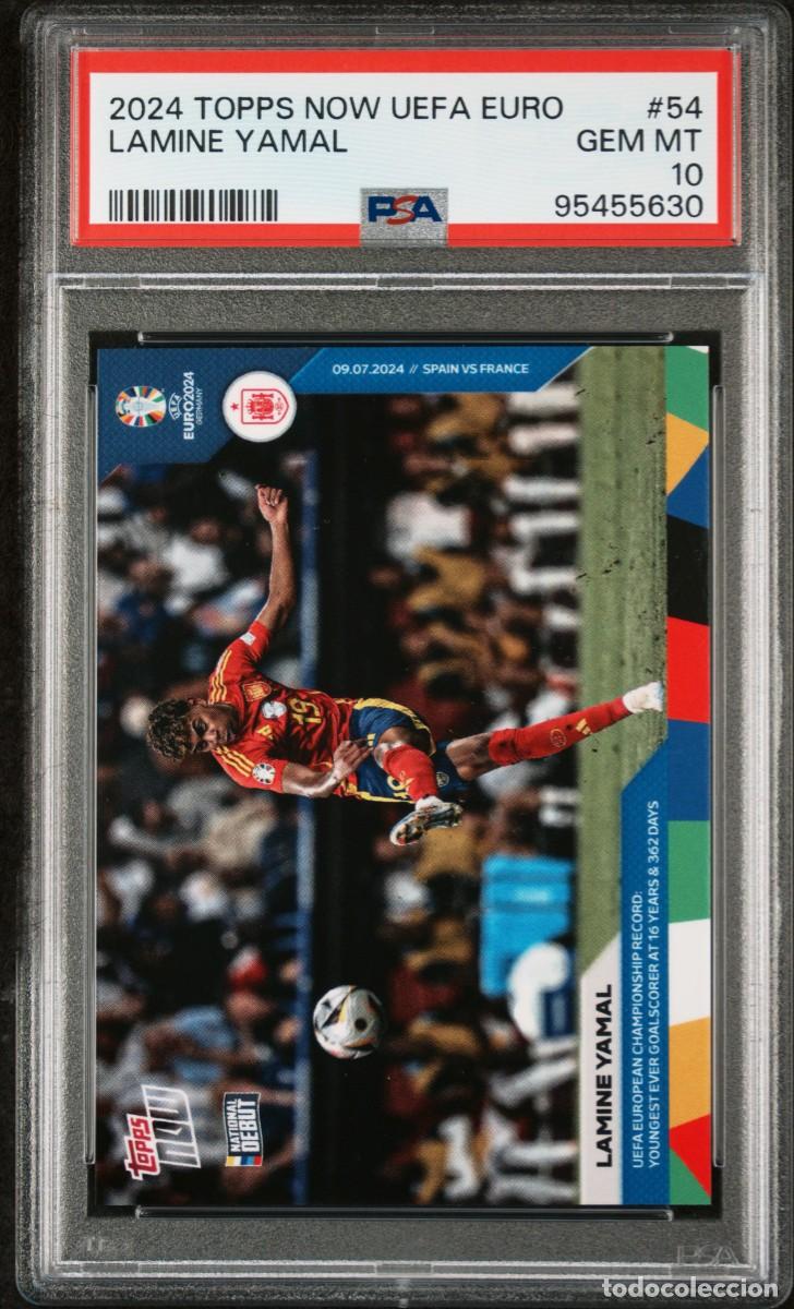 Cromos de f&uacute;tbol: Lamine Yamal #54 Espa&ntilde;a Topps Now UEFA EURO 2024 PSA 10