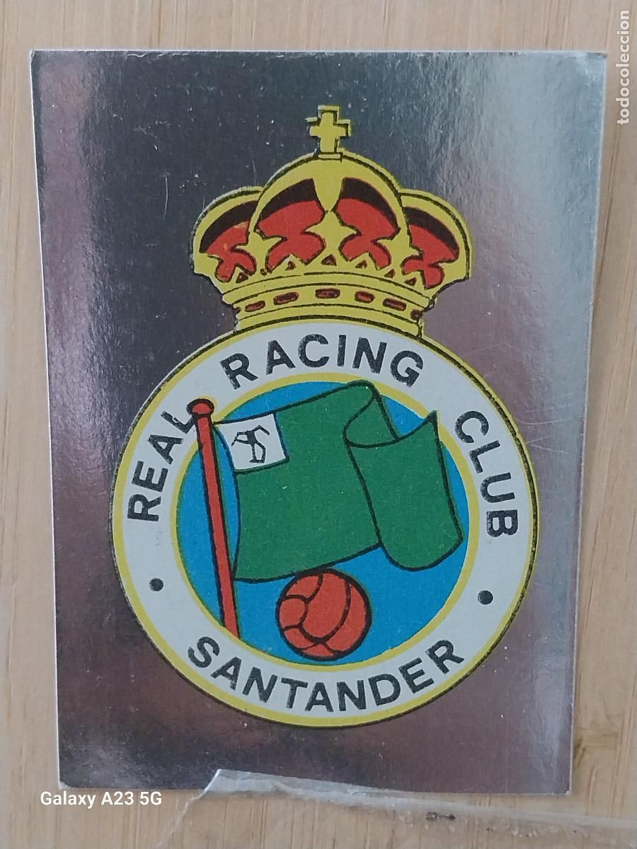 Cromos de f&uacute;tbol: SANTANDER RACING ESCUDO *** ED MAGA LIGA 1978 78 79 CROMO PLATEADO 129 SIN PEGAR NUNCA ORIGINAL