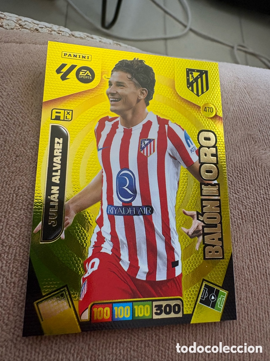 Cromos de f&uacute;tbol: JULIAN ALVAREZ 470 ATLETICO MADRID BAL&Oacute;N DE ORO ADRENALYN XL LIGA 25 26 2025 2026