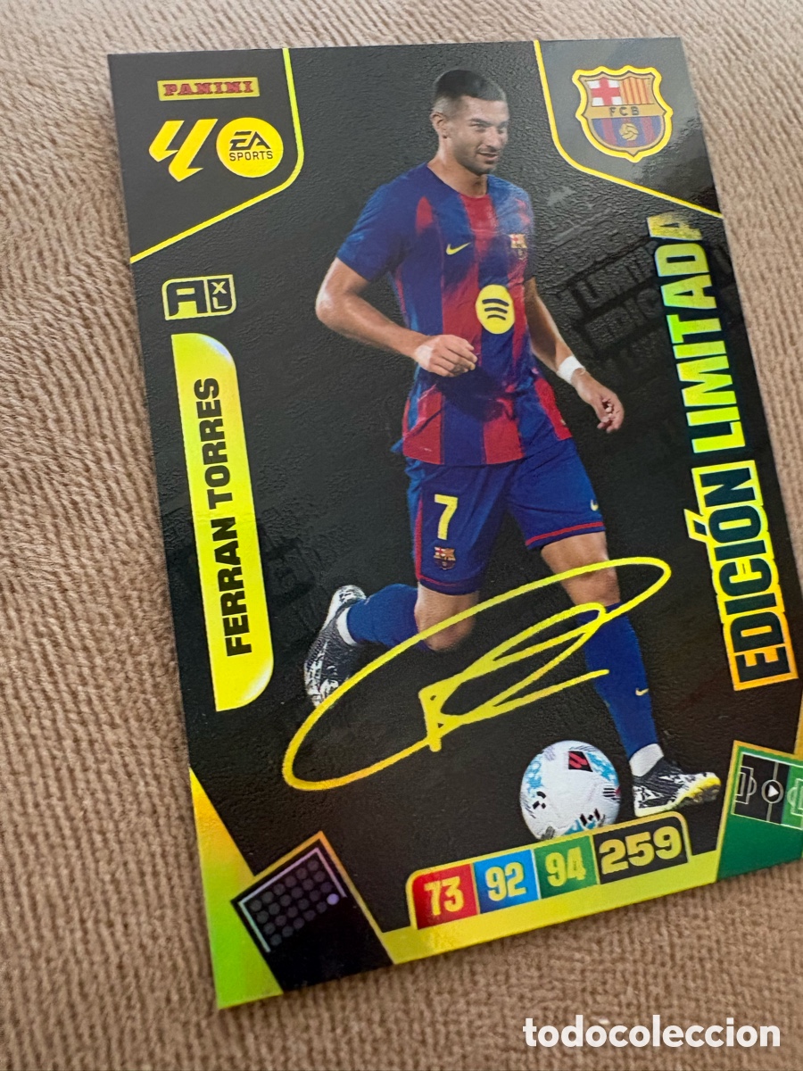 Cromos de Futebol: FERRAN TORRES (FC BARCELONA) EDICI&Oacute;N LIMITADA AUT&Oacute;GRAFO. CARTA ADRENALYN XL 2025/26.