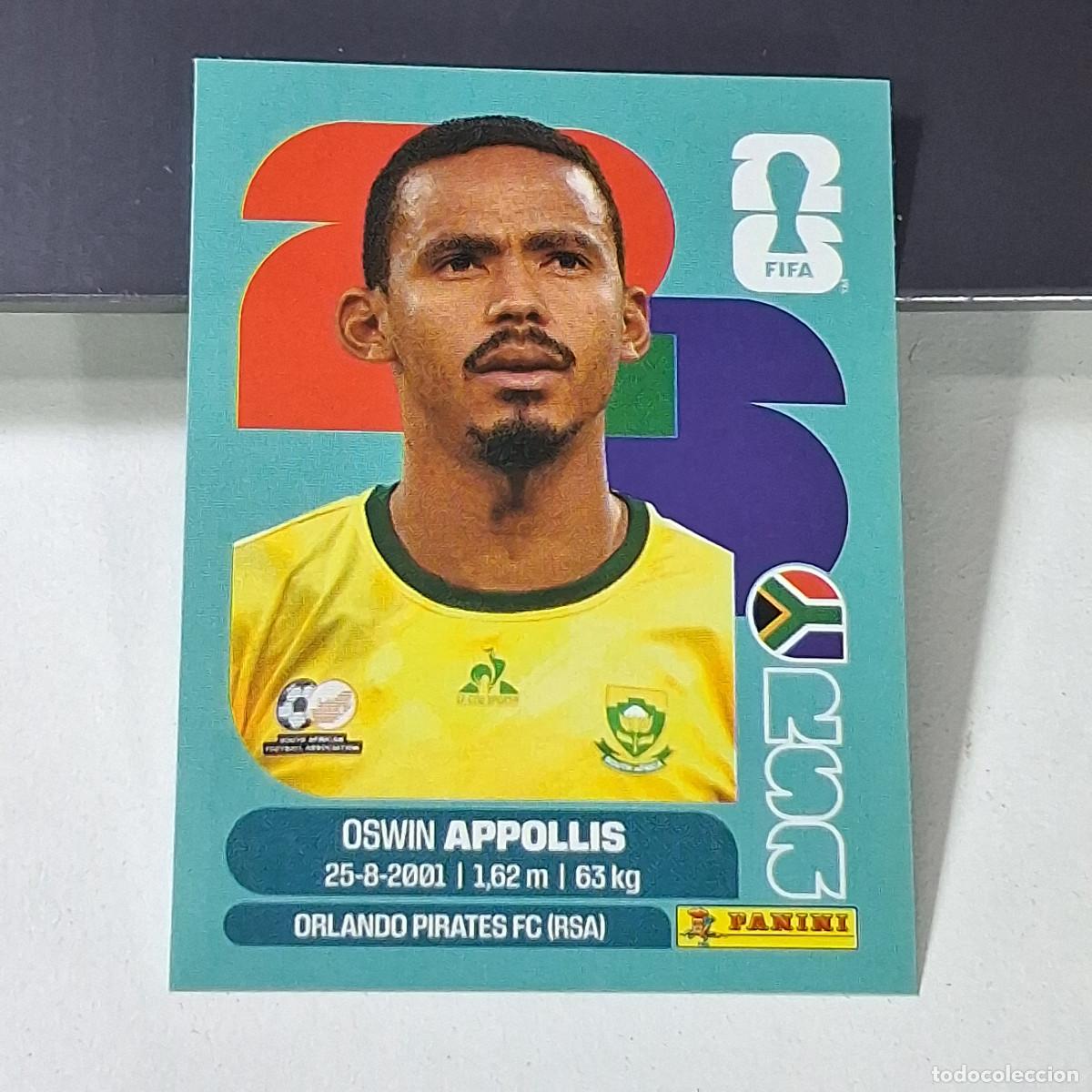 Cartes &agrave; collectionner de Football: B49 RSA20 OSWIN APPOLLIS 20 SUD&Aacute;FRICA RSA SOUTH AFRIKA MUNDIAL FIFA WORLD CUP 2026 STICKER PANINI