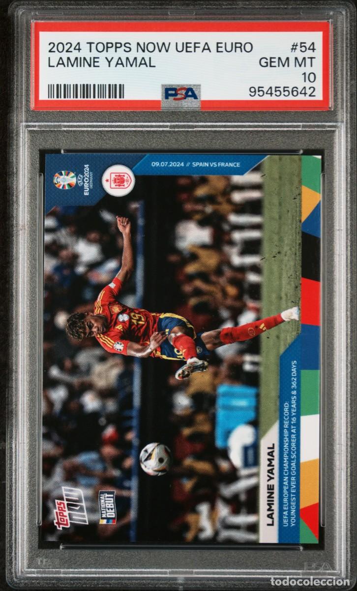 Cromos de f&uacute;tbol: Lamine Yamal #54 Espa&ntilde;a Topps Now UEFA EURO 2024 PSA 10