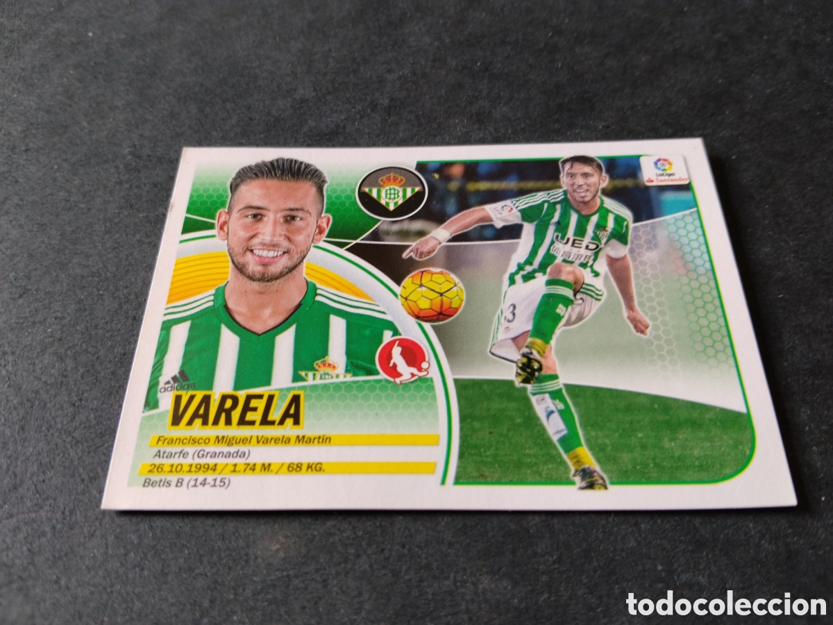 Cromos de f&uacute;tbol: Cromo Futbol 2016-17 , Varela , Real Betis
