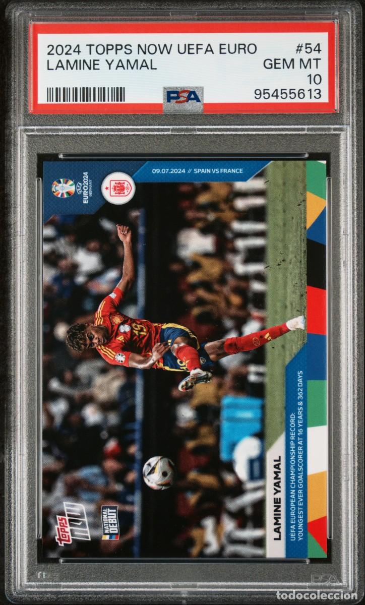 Cromos de f&uacute;tbol: Lamine Yamal #54 Espa&ntilde;a Topps Now UEFA EURO 2024 PSA 10