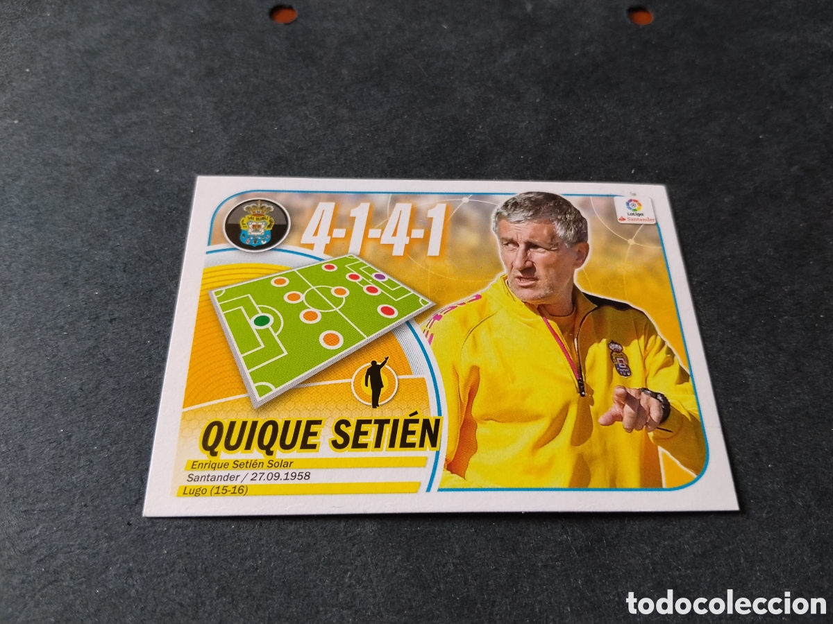 Cromos de f&uacute;tbol: Cromo Futbol 2016-17 ,Quique Setien Entrenador , U.D. LAS PALMAS