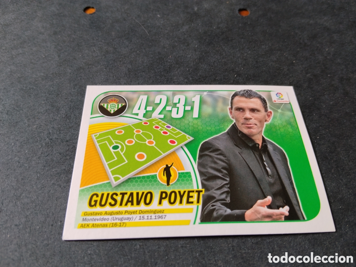 Cromos de f&uacute;tbol: Cromo Futbol 2016-17 , Gustavo Poyet , Real Betis Balompi&eacute;