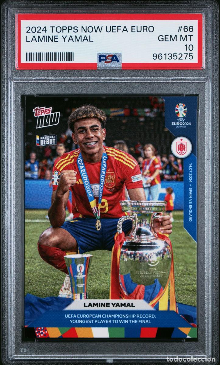 Cromos de f&uacute;tbol: Lamine Yamal #66 Espa&ntilde;a Topps Now UEFA EURO 2024 PSA 10