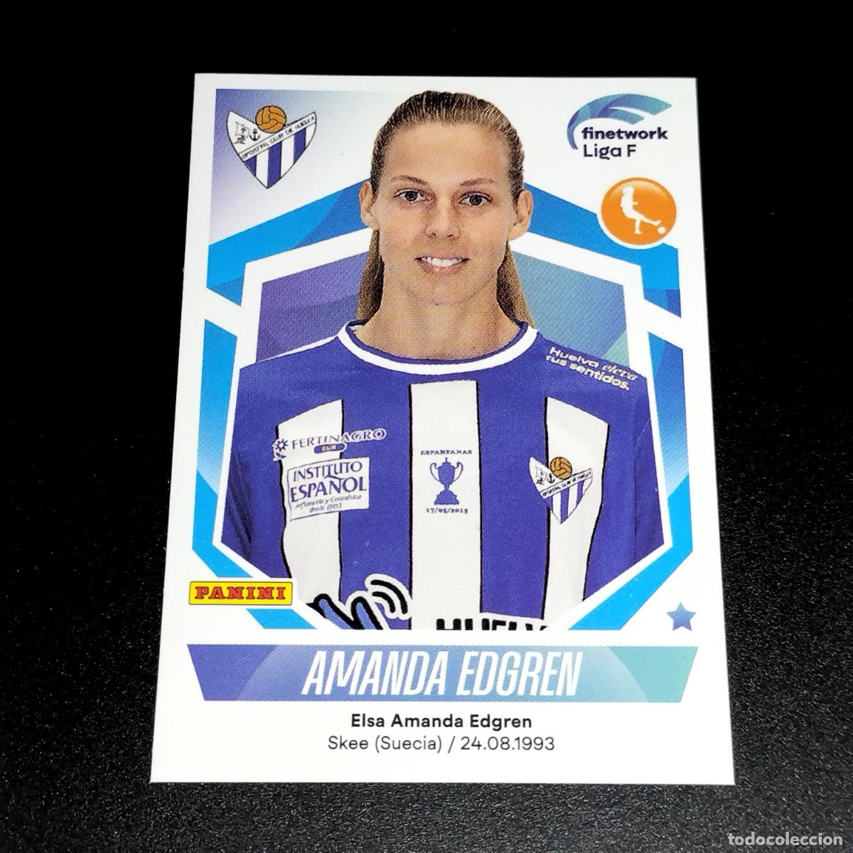 Cromos de f&uacute;tbol: N&ordm; 282 AMANDA EDGREN SPORTING HUELVA CROMOS FINETWORK LIGA F FEMENINA PANINI 2022 2023 22 23