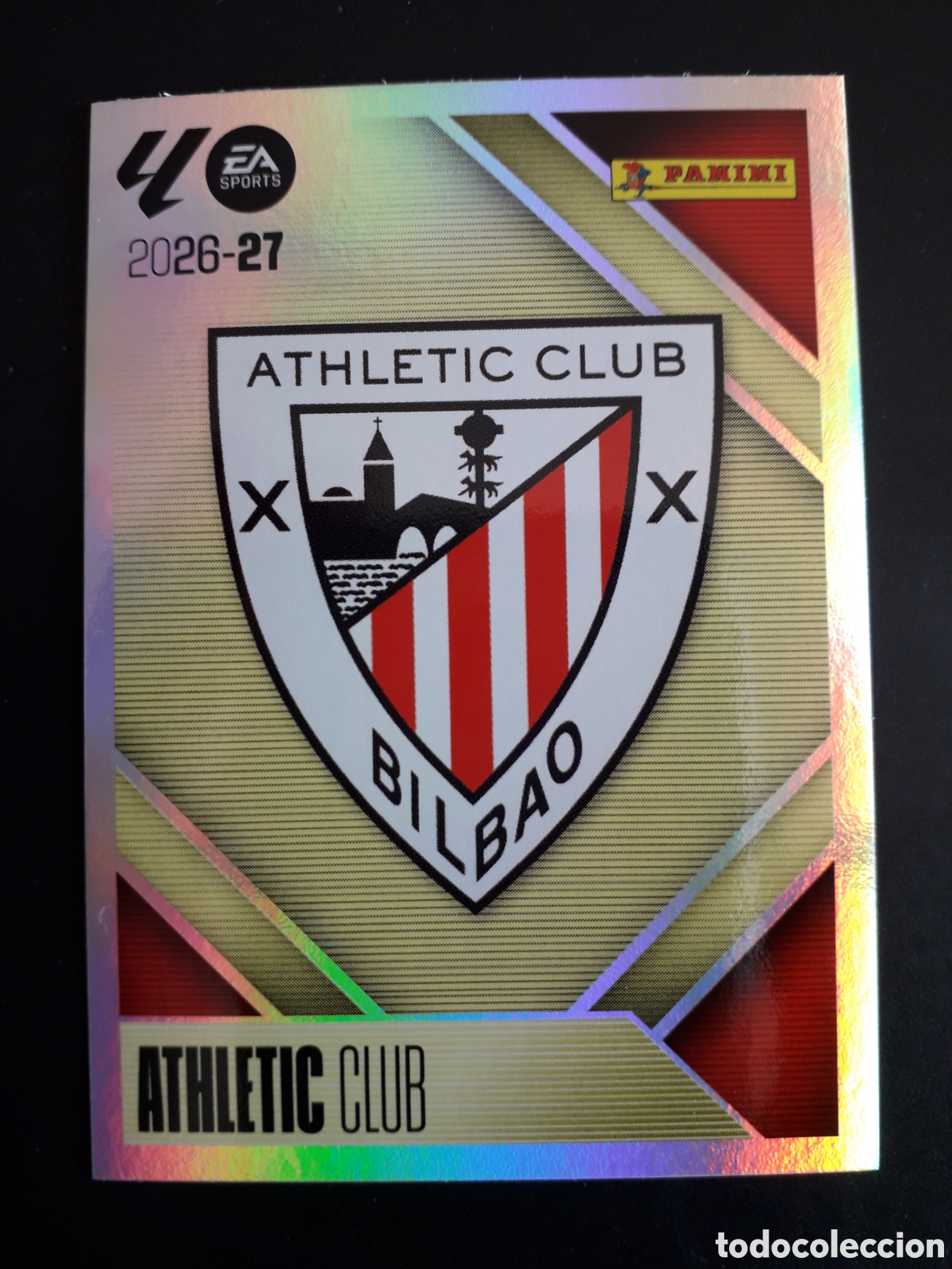 Cromos de f&uacute;tbol: ESCUDO ATHLETIC DE BILBAO N&deg; 1 ED ESTE 2026 2027 26 27 SIN PEGAR PEDIDO M&Iacute;NIMO 3&euro;