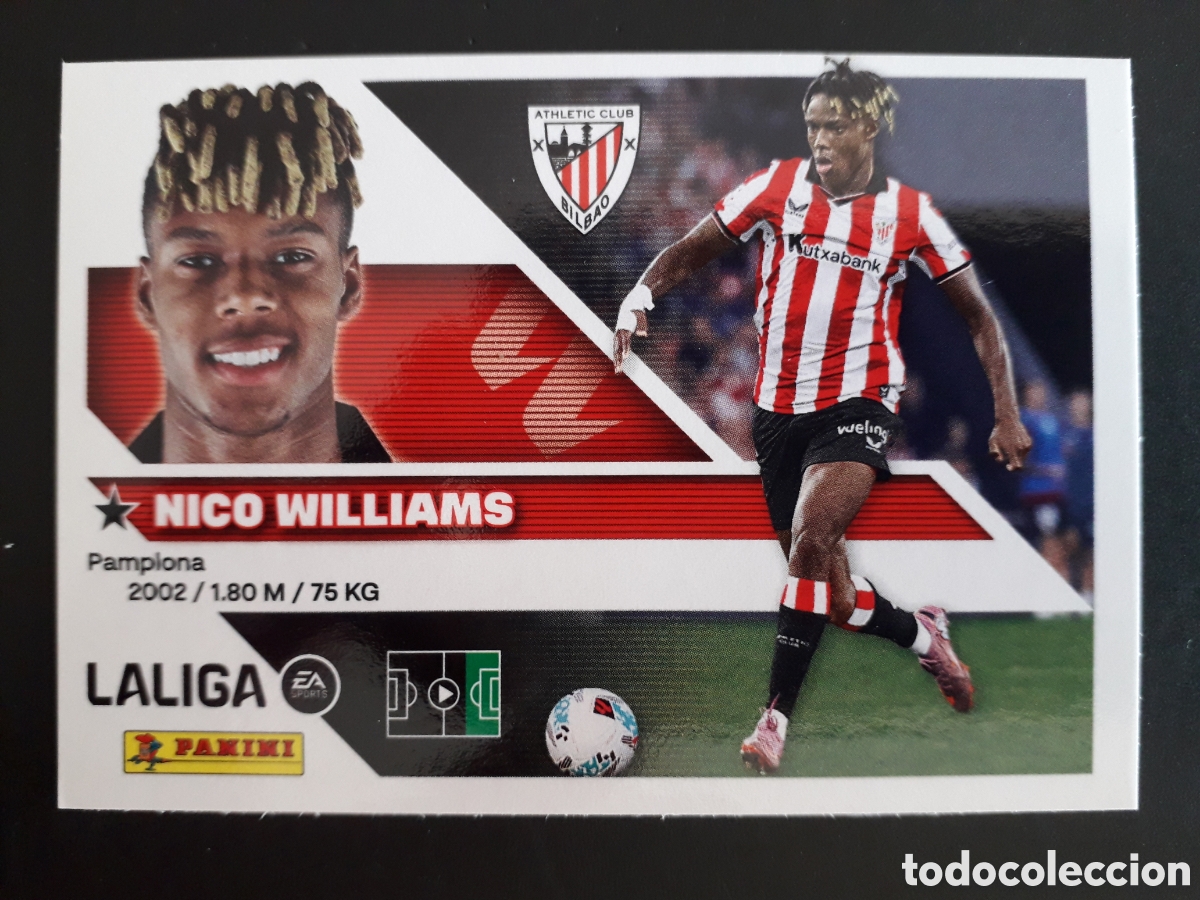 Cromos de f&uacute;tbol: NICO WILLIAMS ATHLETIC DE BILBAO N&deg; 18 ED ESTE 2026 2027 26 27 SIN PEGAR PEDIDO M&Iacute;NIMO 3&euro;