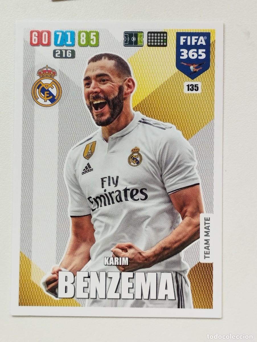 Cromos de f&uacute;tbol: CROMO CARD PANINI ADRENALYN FIFA 365 2019 2020 19 20 BENZEMA 135 REAL MADRID