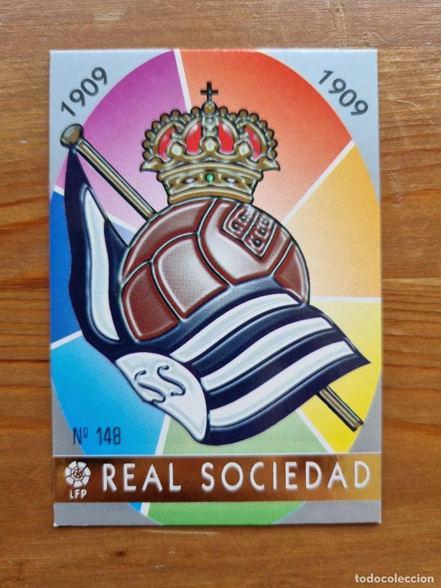 Cromos de f&uacute;tbol: 148 ESCUDO (Real Sociedad). Las Fichas de la Liga 1997 1998 97 98 (Mundicromo)