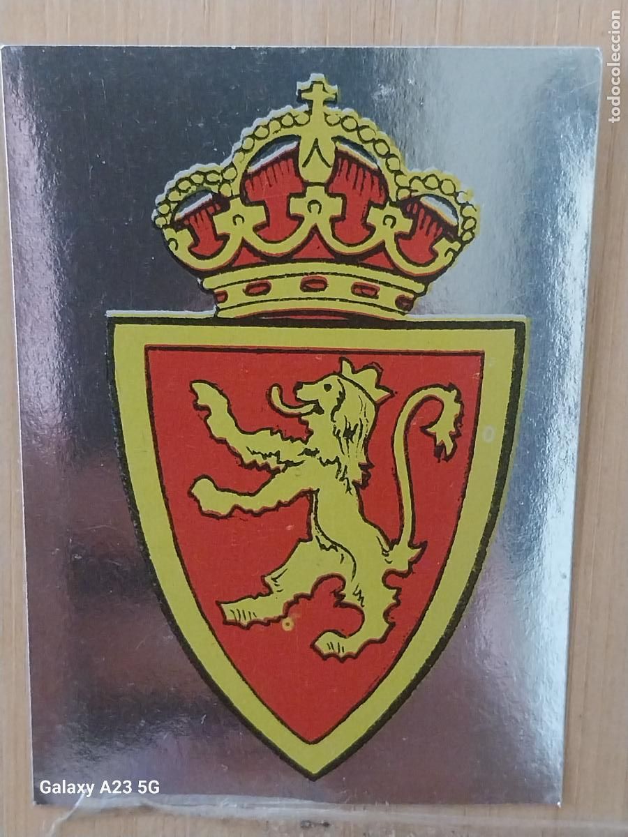 Cromos de f&uacute;tbol: ZARAGOZA ESCUDO ** ED MAGA LIGA 1978 78 79 CROMO PLATEADO 309 SIN PEGAR NUNCA ORIGINAL