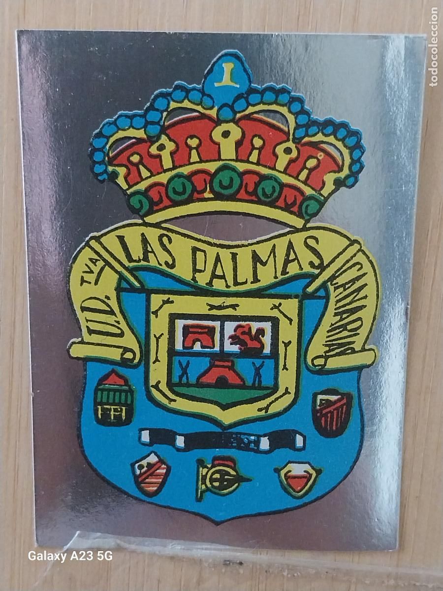 Cromos de f&uacute;tbol: LAS PALMAS ESCUDO ***** ED MAGA LIGA 1978 78 79 CROMO PLATEADO 213 SIN PEGAR NUNCA ORIGINAL