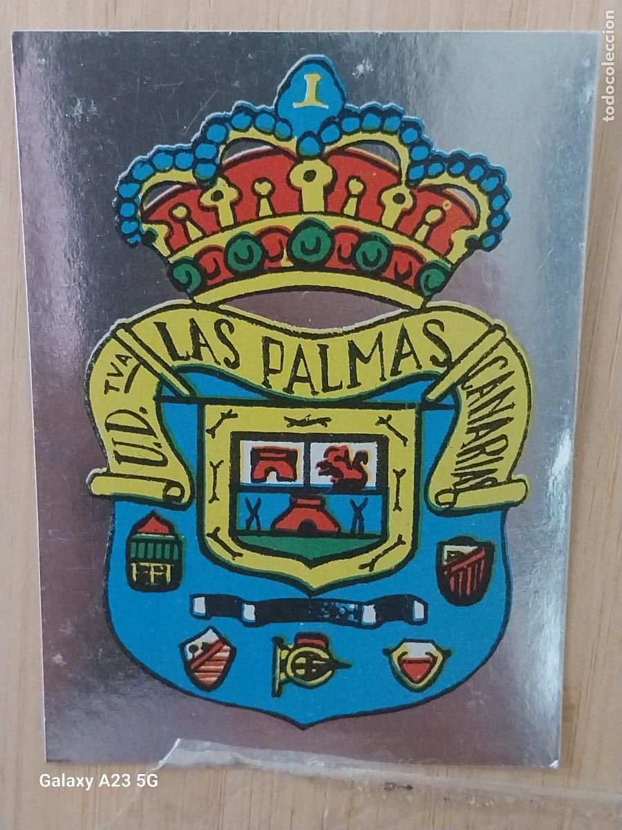 Cromos de f&uacute;tbol: LAS PALMAS ESCUDO **** ED MAGA LIGA 1978 78 79 CROMO PLATEADO 213 SIN PEGAR NUNCA ORIGINAL