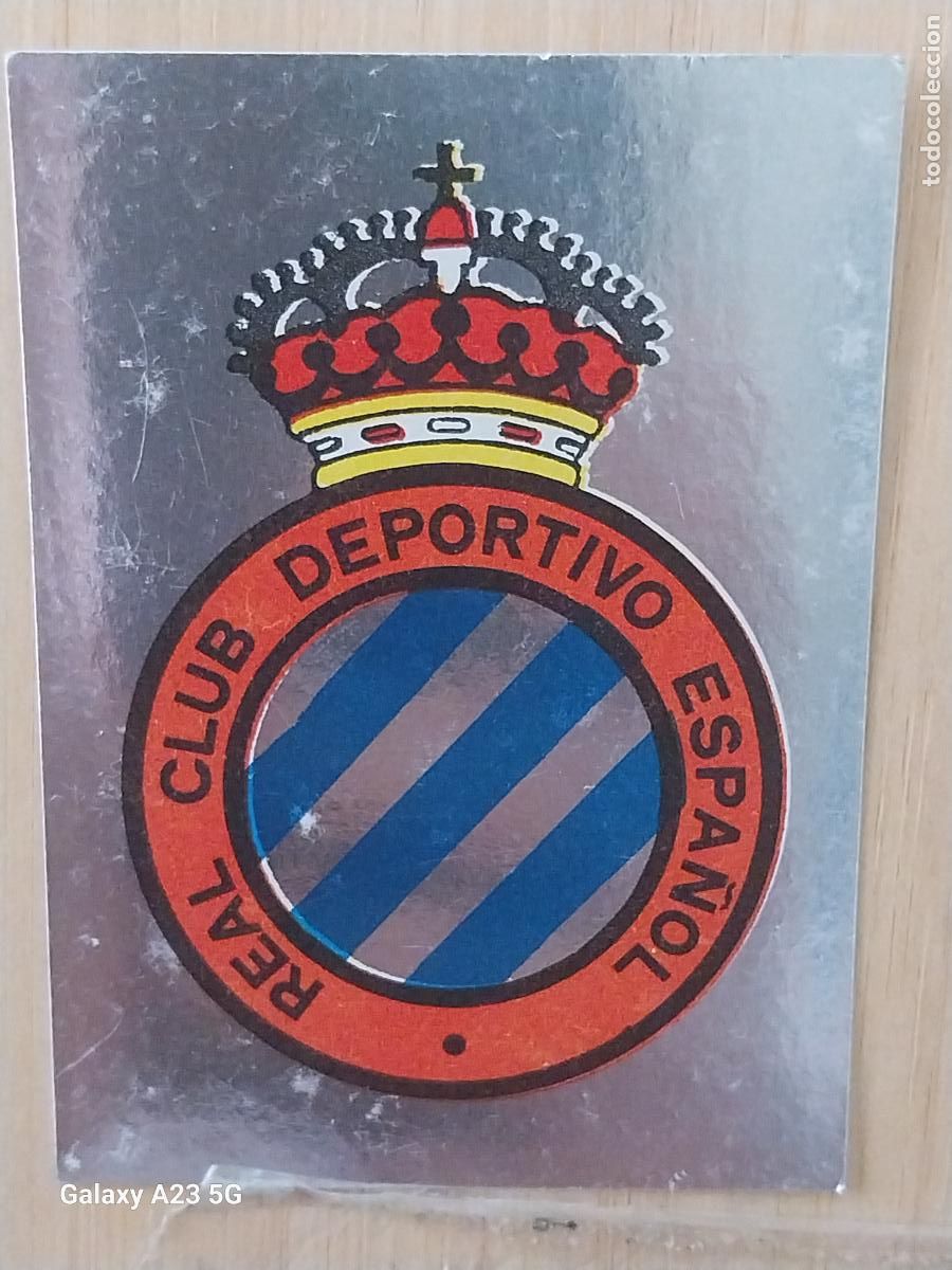 Cromos de f&uacute;tbol: R C D ESPA&Ntilde;OL ESCUDO ** ED MAGA LIGA 1978 78 79 CROMO PLATEADO 49 SIN PEGAR NUNCA ORIGINAL